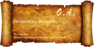 Ornstein Aladár névjegykártya